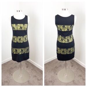 Black and lime lace dress